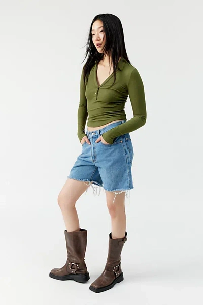 Urban Renewal Remade Levi's Longline Short In Vintage Denim Medium, Women's At Urban Outfitters