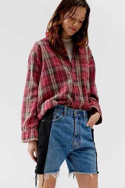 Urban Renewal Remade Levi's Two-tone Short In Vintage Denim Medium, Women's At Urban Outfitters