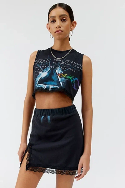 Urban Renewal Remade Music Graphic Cropped Tank Top & Mini Skirt Set In Black At Urban Outfitters