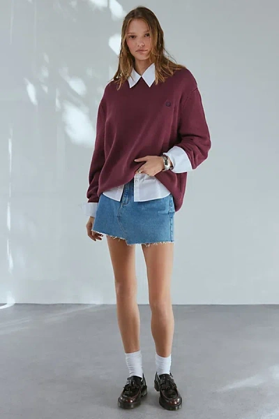 Urban Renewal Remade Overdye Sweater In Cabernet, Women's At Urban Outfitters In Cabernet