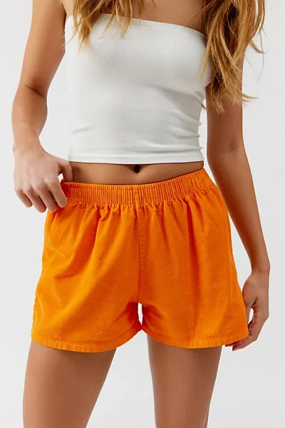 Urban Renewal Remade Overdyed Cord Short In Orange, Women's At Urban Outfitters