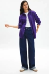 Urban Renewal Remade Overdyed Flannel Shirt In Purple, Women's At Urban Outfitters In Purple