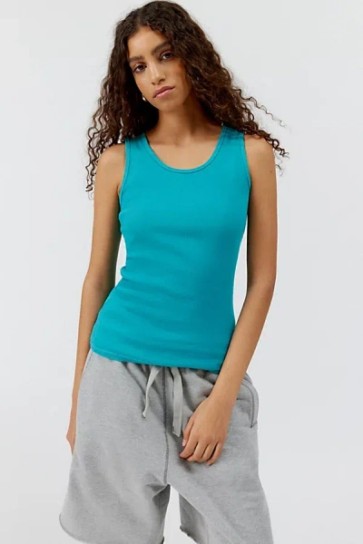 Urban Renewal Remade Overdyed Full-length Tank Top In Blue Sea, Women's At Urban Outfitters