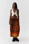 Urban Renewal Remade Overdyed Gauze Midi Skirt In Gold, Women's At Urban Outfitters
