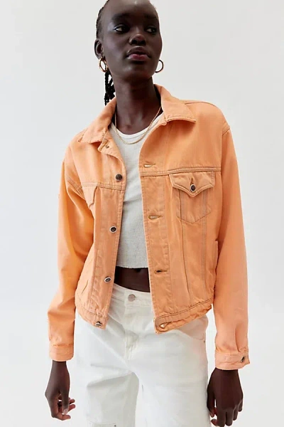 Urban Renewal Remade Overdyed Y2k Denim Jacket In Peach, Women's At Urban Outfitters In Black