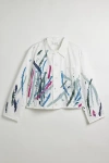URBAN RENEWAL REMADE PAINTED CHORE JACKET IN WHITE, MEN'S AT URBAN OUTFITTERS