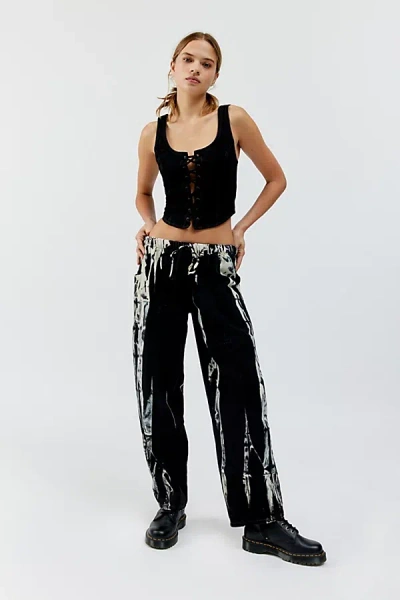 Urban Renewal Remade Pieced Bleach Wash Denim Pull-on Pant In Black At Urban Outfitters