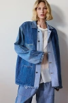 Urban Renewal Remade Pieced Denim Chore Jacket In Tinted Denim, Women's At Urban Outfitters In Tinted Denim