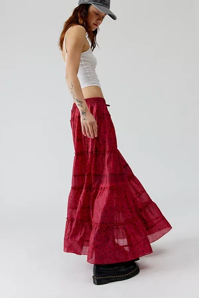 Urban Renewal Remade Sari Maxi Skirt In Assorted, Women's At Urban Outfitters In Pink