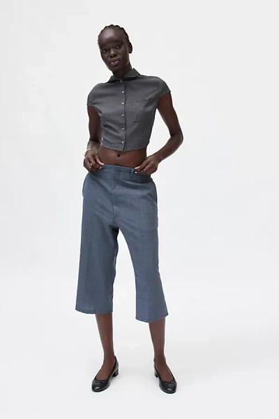 Urban Renewal Remade Slouchy Plaid Jort In Dark Tones, Women's At Urban Outfitters