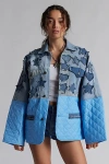 Urban Renewal Remade Spliced Denim & Quilted Jacket In Tinted Denim, Women's At Urban Outfitters In Tinted Denim