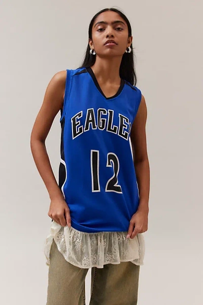 Urban Renewal Remade Sports Jersey Lace Mini Dress In Assorted, Women's At Urban Outfitters In Multi
