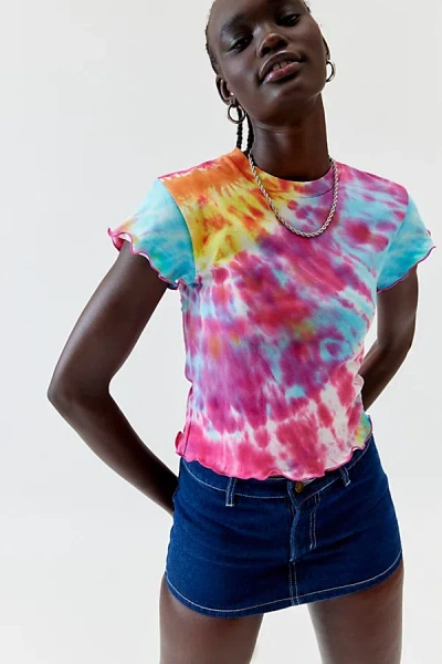 Urban Renewal Remade Tie-dye Baby Tee In Red, Women's At Urban Outfitters