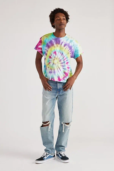 Urban Renewal Remade Tie-dye Boxy Cropped Raw Cut Tee In Tie Dye, Men's At Urban Outfitters