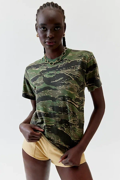 Urban Renewal Remade Tiger Camo Tee In Green, Women's At Urban Outfitters