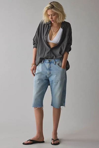 Urban Renewal Remade Wrangler Slouch Denim Jort In Blue, Women's At Urban Outfitters
