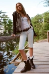 Urban Renewal Remade Y2k Bleached Capri Pant In White, Women's At Urban Outfitters In White