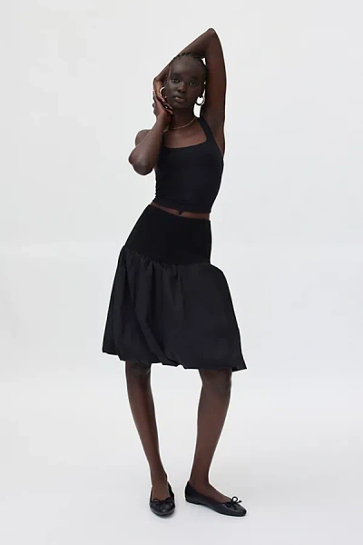 Urban Renewal Remnants Bubble Hem Convertible Midi Skirt In Black, Women's At Urban Outfitters In Black