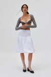 Urban Renewal Remnants Bubble Hem Convertible Midi Skirt In White, Women's At Urban Outfitters In White