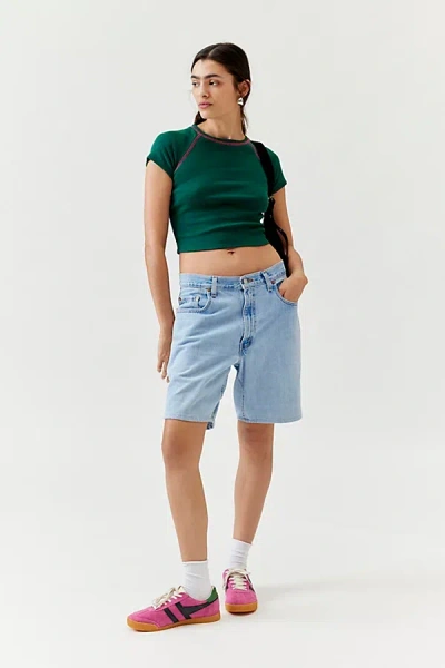 Urban Renewal Remnants Contrast Seam Baby Tee In Green, Women's At Urban Outfitters