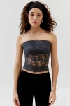 Urban Renewal Remnants Lace Bandeau Tube Top In Charcoal, Women's At Urban Outfitters