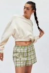 Urban Renewal Remnants Made In La Button Front Boxer Short In Bright Green, Women's At Urban Outfitters