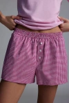 Urban Renewal Remnants Made In La Button Front Boxer Short In Fuschia, Women's At Urban Outfitters
