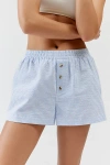 Urban Renewal Remnants Made In La Button Front Boxer Short In Seasky Blue, Women's At Urban Outfitters