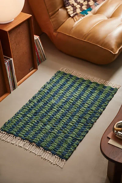 Urban Renewal Remnants Open Weave Rug In Green At Urban Outfitters