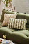 Urban Renewal Remnants Open Weave Throw Pillow In Green Olive/snow White At Urban Outfitters