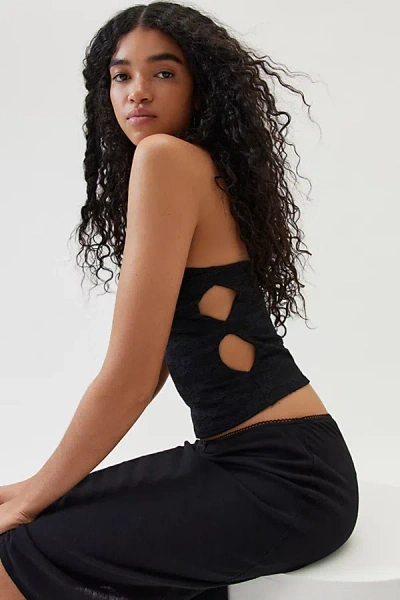 Urban Renewal Remnants Ruched Cutout Tube Top In Black, Women's At Urban Outfitters