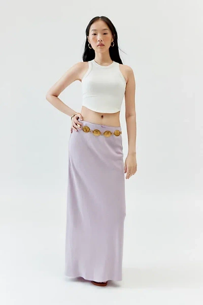Urban Renewal Remnants Slub Linen Maxi Skirt In Purple, Women's At Urban Outfitters