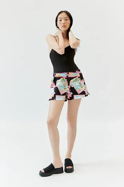 Urban Renewal Remnants Souvenir Print Boxer Short In Black, Women's At Urban Outfitters