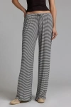 Urban Renewal Remnants Stripe Knit Pull On Pant In Grey, Women's At Urban Outfitters In Grey