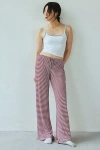 Urban Renewal Remnants Stripe Knit Pull On Pant In Red, Women's At Urban Outfitters