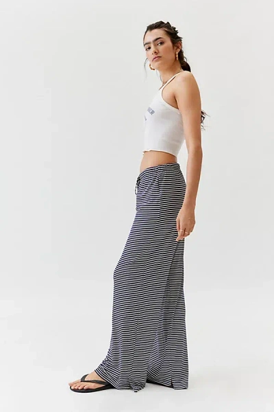 Urban Renewal Remnants Striped Knit Pull-on Pant In Black/white At Urban Outfitters