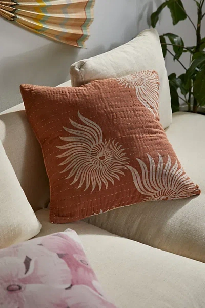 Urban Renewal Remnants Sun Faded Kantha Throw Pillow At Urban Outfitters In Brown
