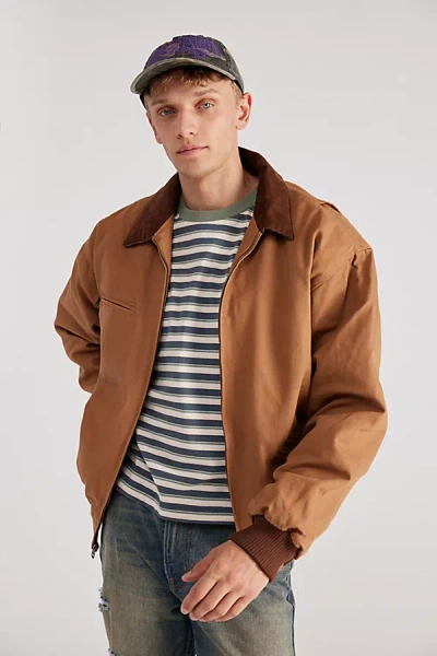 Urban Renewal Vintage Canvas Jacket In Dark Brown, Men's At Urban Outfitters