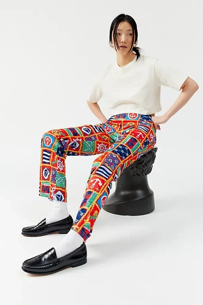 Urban Renewal Vintage Nautical Print Pant In Red At Urban Outfitters