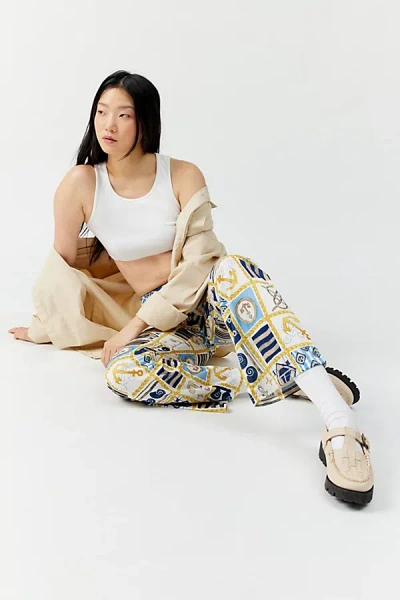 Urban Renewal Vintage Nautical Print Pant In White At Urban Outfitters