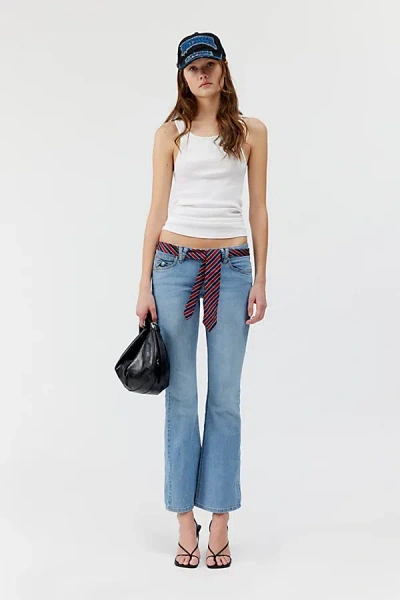 Urban Renewal Vintage Y2k Flare Denim Jean With Tie Belt In Vintage Denim Medium, Women's At Urban Outfitters