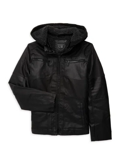 Urban Republic Babies' Boy's Faux Leather Moto Jacket In Black
