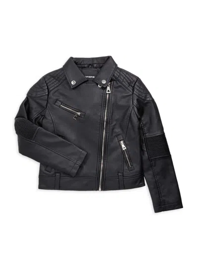 Urban Republic Babies' Girl's Faux Leather Moto Jacket In Black
