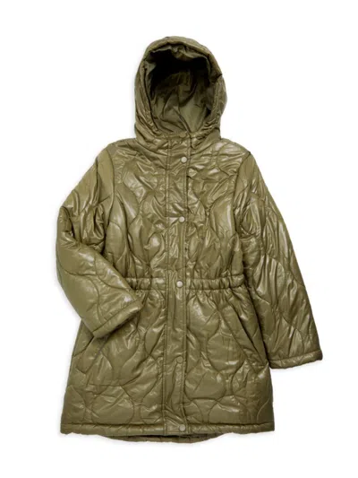 Urban Republic Kids' Quilted Hooded Jacket In Olive