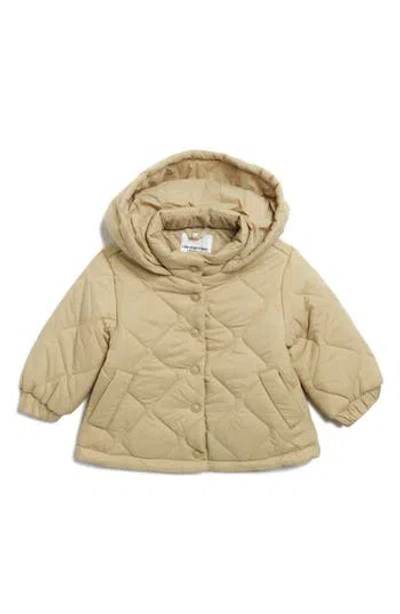 Urban Republic Babies'  Hooded Quilted Coat In Olive