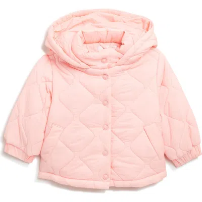 Urban Republic Hooded Quilted Coat In Pink