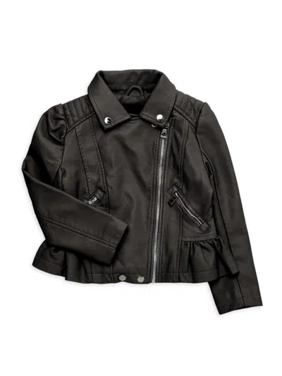 Urban Republic Kids' Little Girl's Faux Leather Moto Jacket In Black
