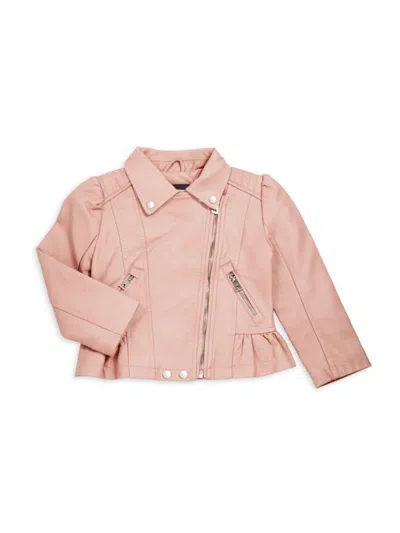 Urban Republic Babies' Little Girl's Faux Leather Moto Jacket In Pink