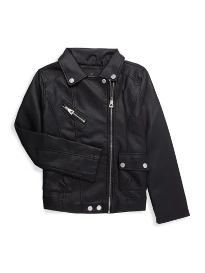 Urban Republic Kids' Little Girl's Faux Leather Zip Up Jacket In Black