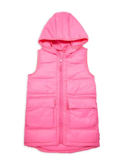 Urban Republic Kids' Little Girl's Oversized Puffer Vest In Pink